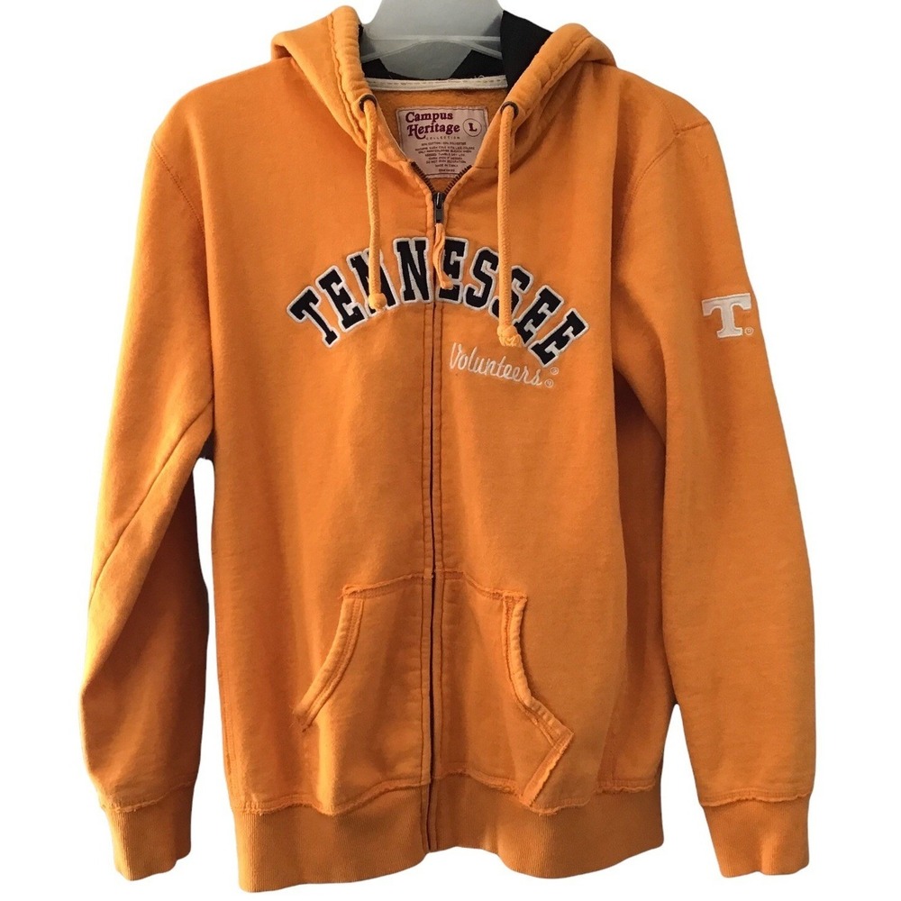 Campus Heritage Tennessee Volunteers Jacket Womens Large Orange Zip-Up Hoodie